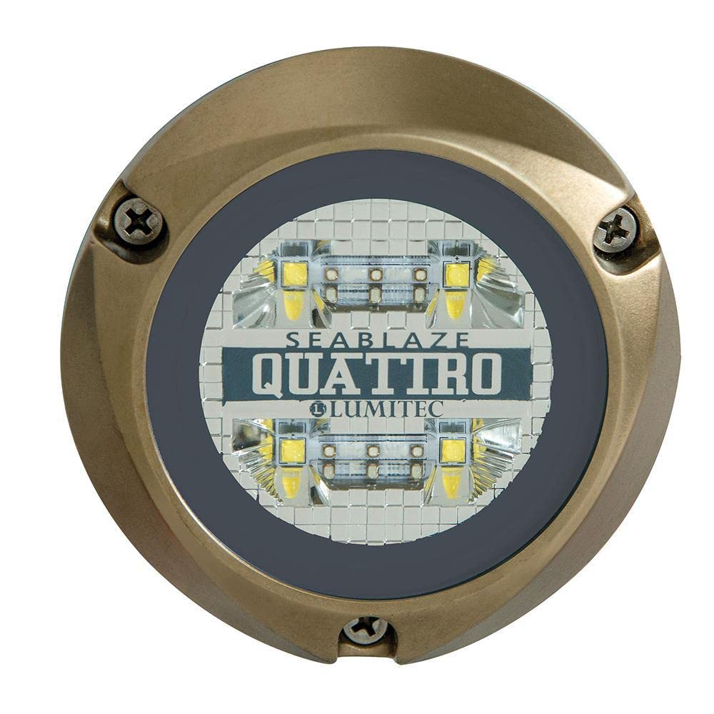 Lumitec Lighting 101510, LED Underwater Light, SeaBlaze Quattro Underwater Light, Spectrum Full-Color RGBW,Bronze